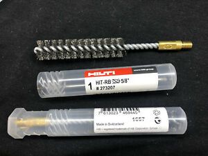 Box Of 10 - HILTI  HIT-RB 273207  Steel Brush- 5/8&#034; - Plus: (1) T-handle 229138
