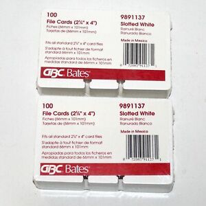 NEW Sealed 2 packs 200 Rolodex GBC Bates refill cards 2 5/8” x 4” blank