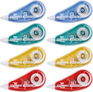 Stationery Island Correction Tape Pack Of 8 – 5m x 5mm (16.4ft x 0.2&#034;). Pocket