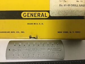 Vintage General #13 Drill Gage, #61 Through #80 Drill Bits