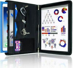 Zippered Padfolio Binder Interview Resume Document Binder Organizer Notepad