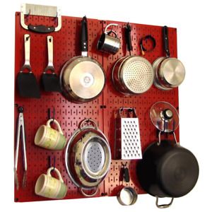 Kitchen Pegboard Organizer 32 in. x 32 in. Corrosion Resistant Hardware Included