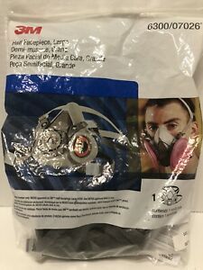 3M 6300 / 07026 Half Facepiece Reusable Respirator, LARGE - New