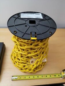 1x60&#039; Campbell Chain PD0722127 1/4&#034; Proof Coil Yellow Polycoat Chain 1300 lbs.