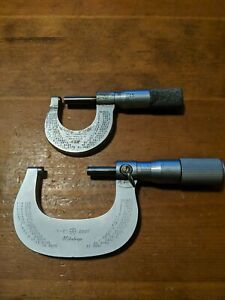 Lot set of 2  micrometers  1 is a starret  0-1.  And the other is Mitutoyo 1-2.
