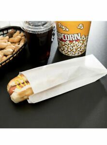 3 1/2&#034; x 1 1/2&#034; x 9&#034; Plain Paper Hot Dog Bag  To Go Concession Stand 200 Pcs