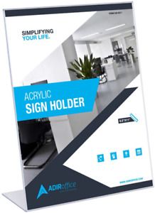 ADIR Corp Plexi Acrylic Sign Holder 8.5&#034; X 11&#034; - Shatter Resistant Acrylic Sign