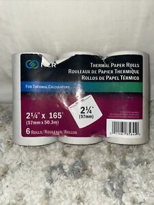 NCR Thermal Calculator Rolls 2 1/4  x 165&#039; White Pack of 6 rolls NIP Free SnH