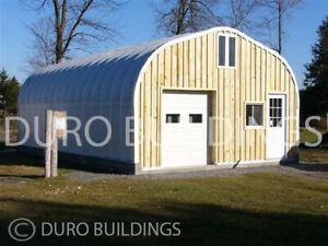 DuroSPAN Steel 25&#039;x28&#039;x13 Metal Straight Wall Arch Building Kit Open Ends DiRECT