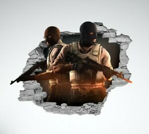 Counter Strike Gamer Wall Decal Hole Decorations-Sticker Decor-3D WH03