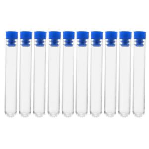 50 Pcs Centrifuge Test Tubes Round Bottom Polystyrene with Blue Cap 16  100mm