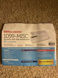 Office Depot 1099 - Misc Security Self-Seal Envelopes (25 Pack Of Recipients)