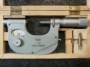 VIS 1-2&#034; INDICATING MICROMETER W/CARBIDE TIPS AND LOCK-NUT.