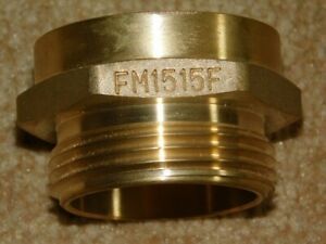 FIRE HOSE HYDRANT HEX BRASS ADAPTER  1-1/2&#034; Female NPT  1-1/2&#034; Male NST #FM1515F