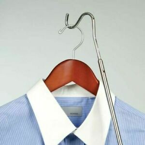 52&#034; Long Pole Retail Clothing Retriever Reach Pole Hook Reacher Hanger Extender
