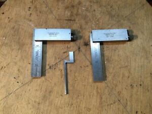 (2) VINTAGE LUFKIN 138 ADJUSTABLE DIEMAKERS SQUARE With Ruler, Bent Arm, See