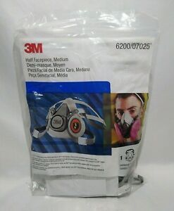 3M 6200 Half Facepiece Reusable Respirator, Respiratory Protection Size MEDIUM