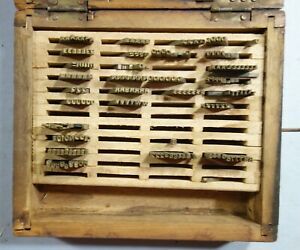Bookbinding:Brass Type small  over 100-200 pieces in vintage woodbox