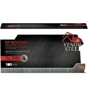 Venom Steel Nitrile Industrial Gloves Rip Resistant Size Fits Most 100 CT
