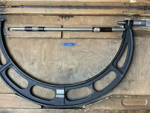 STARRETT OUTSIDE MICROMETER 14-15&#034; NO. 436 + STANDARD + CASE ~ NICE!