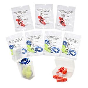 Quality Silicone Reusable Ear Plugs - 10 Pairs with 2 Plastic Cases 30dB