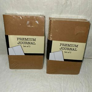 Pocket Notebooks 6 Stitched Tan Ruled Premium Journals New