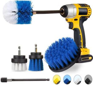 JUSONEY 5 Pack All Purpose Drill Brush Attachment Set- Drifferent Size and Hardn