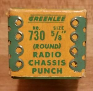 Greenlee No. 730 -  5/8&#034; diameter punch and die set - radio chassis punch