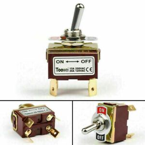 4Pcs Toowei 2 Terminal 4Pin ON-OFF 15A 250V Toggle Switch Boot DPST Grade F1