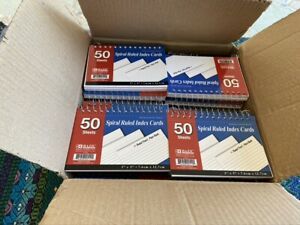 Box of 32 Spiral Ruled Index Cards w/ 50 Sheets Bazic 3&#034; x 5&#034; Cards Teacher