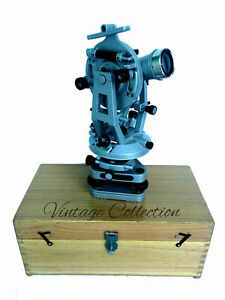 THEODOLITE, SCIENTIFIC, SURVEYING ALUMINIUM VERNIER ALIDADE W/ WOOD BOX