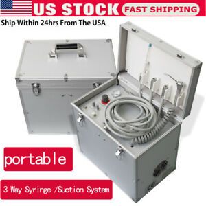 Portable Dental Turbine Treatment Unit Air Compressor Suction Syringe 4H Machine