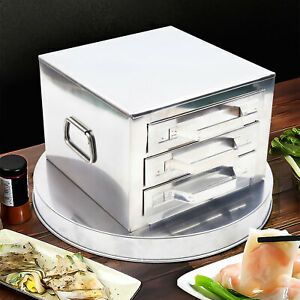 3Layers steamer drawers food steaming cooking baking rice noodle roll machine US