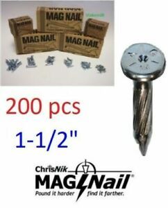 ChrisNik MAG NAIL 241500 Magnetic Survey Nail,1-1/2&#034; x 1/4&#034;- Box of 200