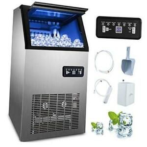 110V Commercial Ice Maker 110lbs/24h with 29lbs Storage 5x8 Cubes 110LBS/24H