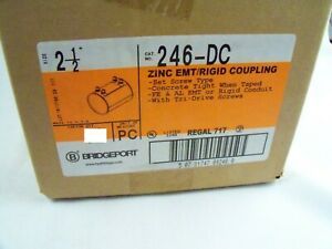 Lot of 7 Bridgeport 246-DC 2-1/2&#034; Set Screw Coupling Zinc