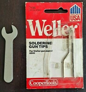 NOS Weller Soldering Gun Tip 7135 and wrench for Weller Gun Model 8200