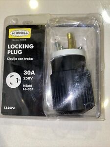 NEW HUBBELL 30 AMP/250VOLT LOCKING PLUG # L630PZ FREE SHIPPING