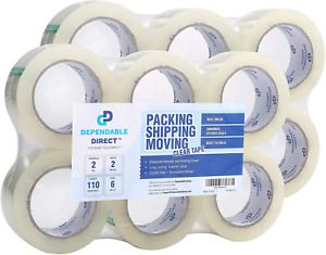 Packstrong Industrial Grade Clear Packing Tape 12 Rolls - 110 Yards per Roll - x