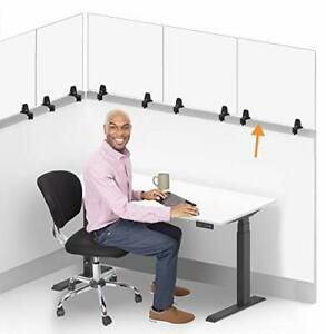 Stand Steady Clear Cubicle Wall Extender | Single 30 in x 24 in Panel | Clamp On