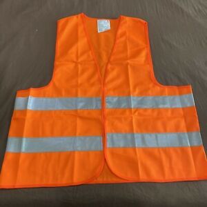 Neon Security Safety Vest High Visibility Reflective Stripes Orange