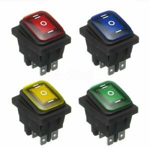 On-Off-On 6 Pin 12V DC Power Car Boat LED Light Rocker Toggle Switch Latching