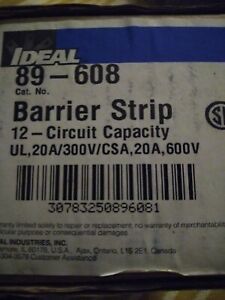 LOT OF TEN Barrier Strip Ideal 12-circuit Capacity 89-608 UL,20A/300V/CSA,20AV