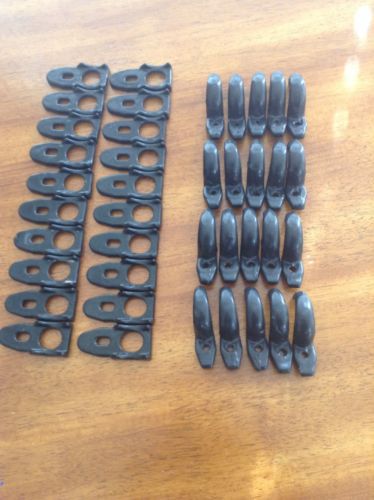 1&#034; pvc coated one hole straps and clamp backs.  Lot of 20 each