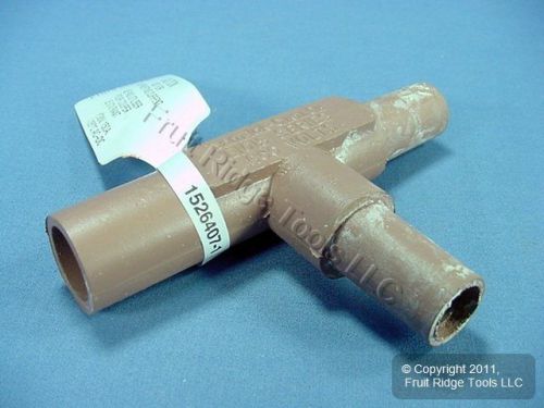 Leviton brown cam plug tapping tee connector 15 series taper nose 600v 15a22-h for sale