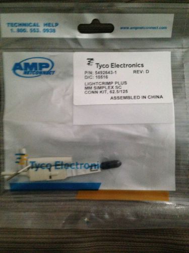 Amp/tyco lightcrimp plus sc mm 62.5/125 simplex fiber optic connector 5492643-1 for sale