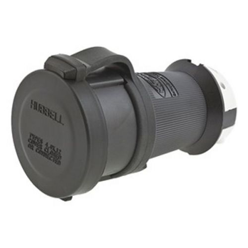 Hubbell hbl2323sw ac connector nema l6-20 female black watertight for sale