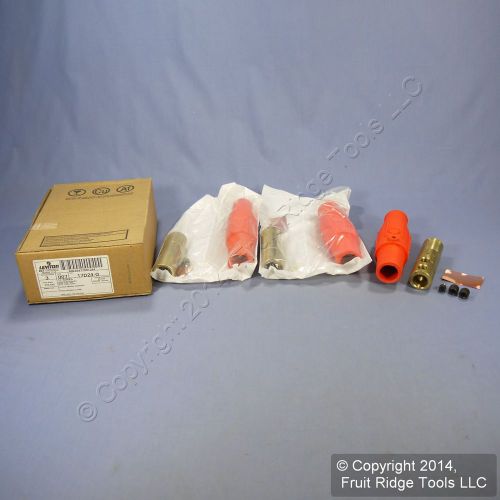 3 leviton orange ect 17 series female cam-type plugs set screw 690a 600v 17d24-o for sale