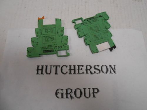 Phoenix contact din rail relay sockets , lot of 2 , plc-bsc-24dc/21 , used for sale