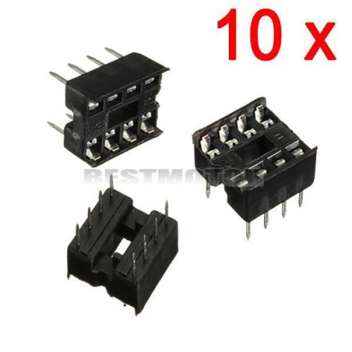 10 Pcs 8 pin 2.54mm DIP IC Sockets Adaptor Solder Type Socket Integrated Circuit
